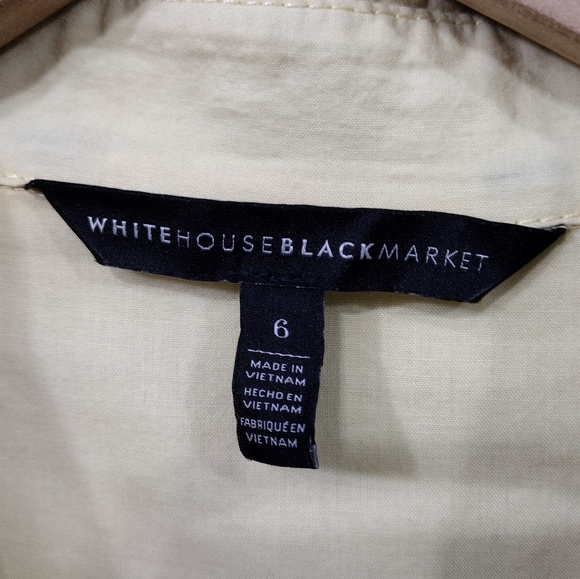 White House Black Market Button Shirt Women's 6 Yellow Office Career Retro 90s - Picture 7 of 8